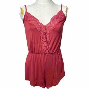 Victoria’s Secret Red Lace Sleep Romper